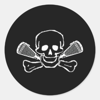 Redonda Lacrosse Diseña SkullTrans Pegatina