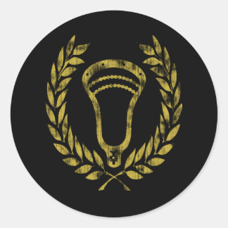 Redonda Lacrosse Diseña Wreath Fade Pegatina