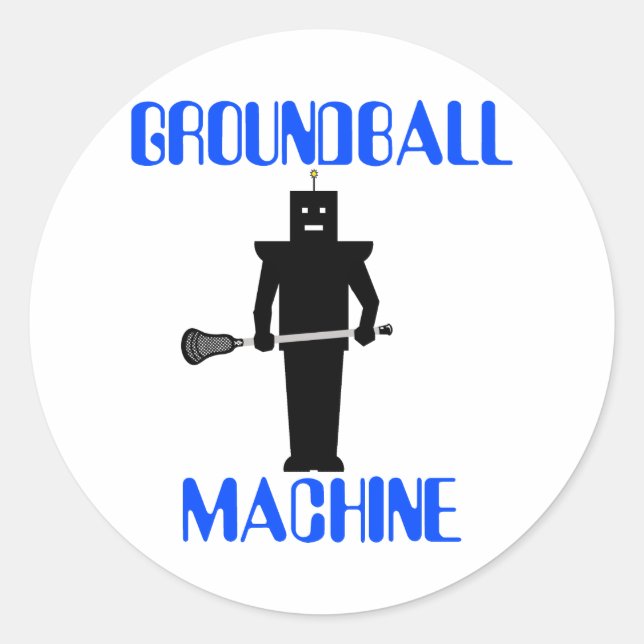 Redonda Lacrosse Motivation GroundballMachine blk Pegatina (Anverso)