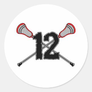 Redonda Lacrosse Número 12 2 Pegatina