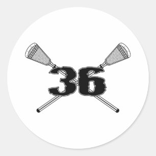 Redonda Lacrosse Número 36 Pegatina