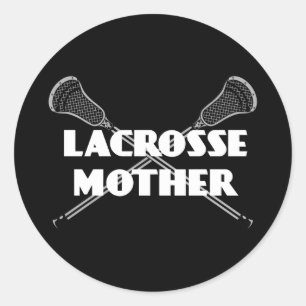 Redonda Lacrosse Padres LacrosseMadre Pegatina blanca