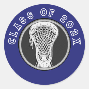Redonda Lacrosse Seniors Blue Classic Round Pegatina