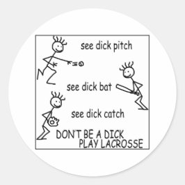 Redonda Lacrosse Smack SeeDick Pegatina