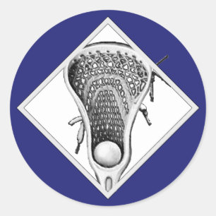 Redonda Lacrosse Sports Blue Classic Round Pegatina
