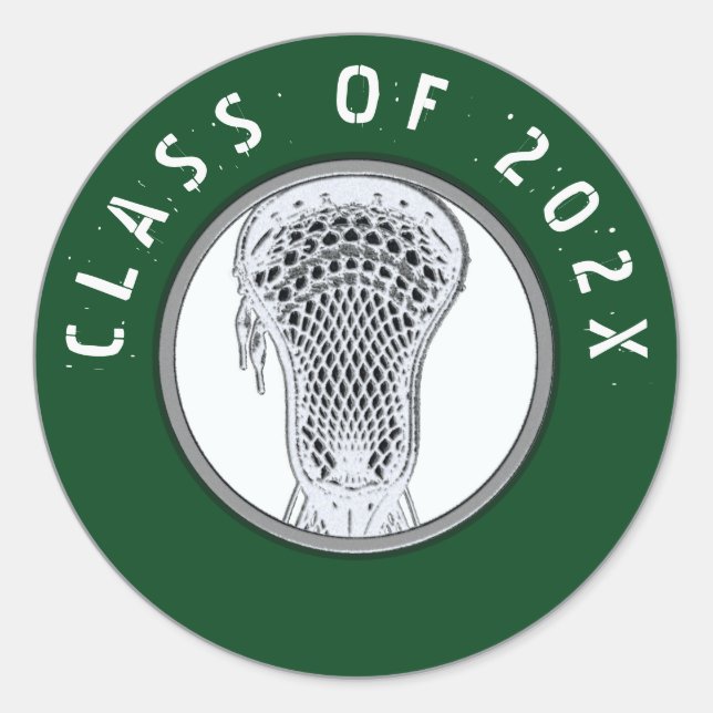 Redonda Lacrosse Team Class of 2025 Classic Round Pegatina (Anverso)