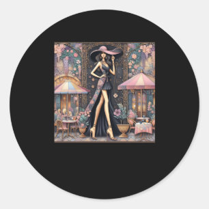 Redonda Lady Art # 4 Pegatina