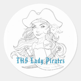 Redonda Lady Pirate Pegatina