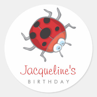 Redonda Ladybird / Ladybug Gift Party Favorece a Pegatina 