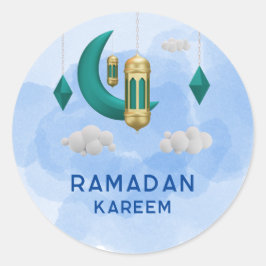 Redonda Lantern Islamic Ramadan kareem Round Pegatina