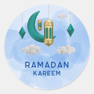 Redonda Lantern Islamic Ramadan kareem Round Pegatina