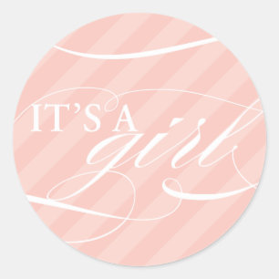 Redonda Las rayas dulces es pegatina del chica