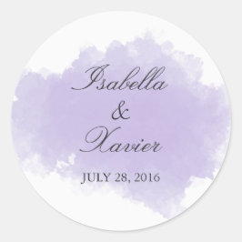 Redonda Lavender Mist | Pegatina del favor de la boda