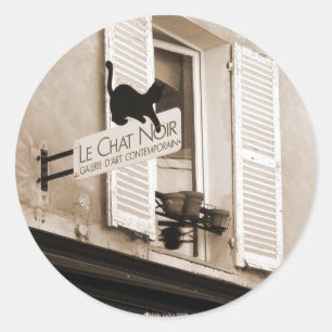 Redonda Le Chat Noir Pegatina