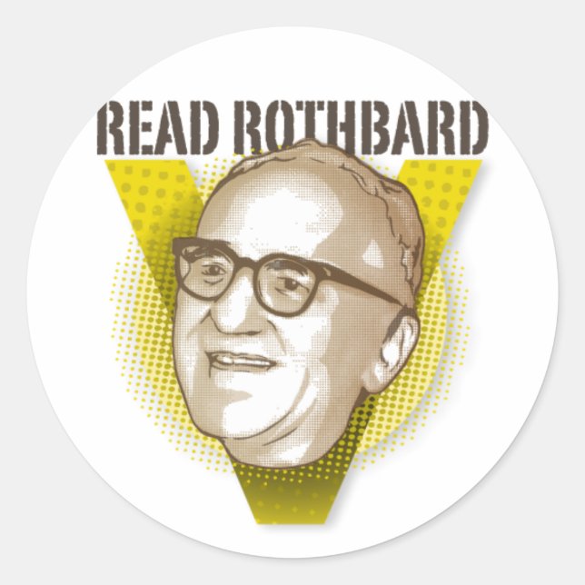 Redonda Lea al pegatina de Rothbard (Anverso)