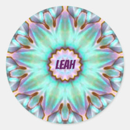 Redonda LEAH ~ Pegatina de caparazón Paua personalizado ~