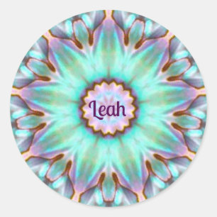 Redonda LEAH ~ Pegatina de caparazón Paua personalizado ~
