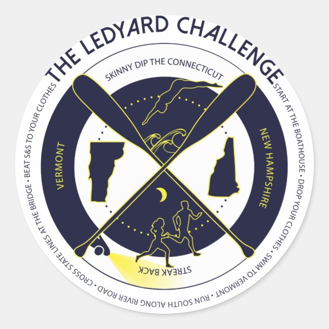 Redonda Ledyard Challenge Pegatina (Anverso)