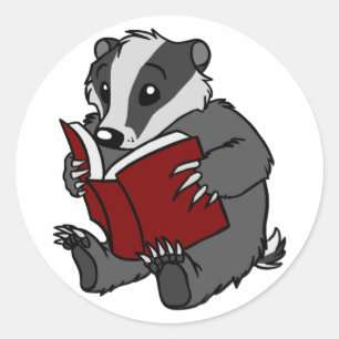 Redonda Leer Badger - Pegatina
