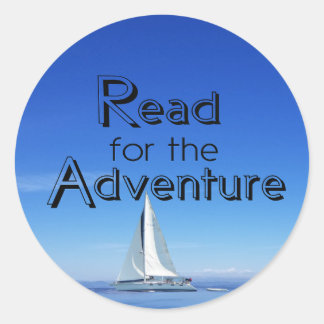 Redonda Leer para Adventure Sailboat & Ocean Pegatina