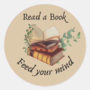 Redonda Leer un Pegatina de libros