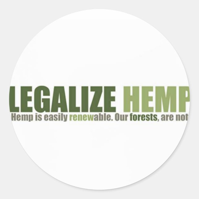 Redonda Legalizar Pegatina de Hemp (Anverso)