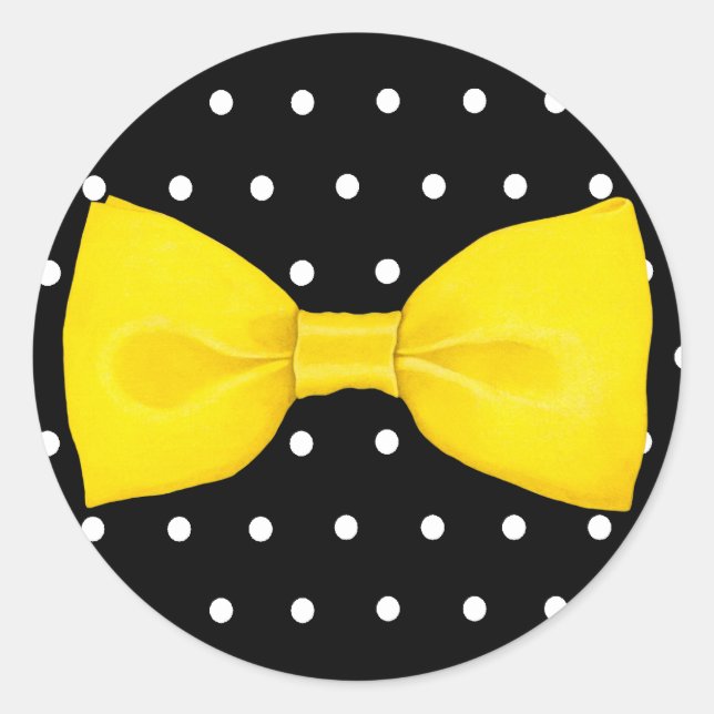 Redonda Lemon Bowtie Pegatina (Anverso)