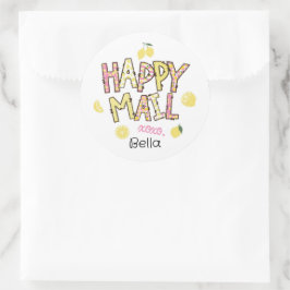 Redonda Lemon happy mail pegatina