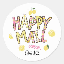 Redonda Lemon happy mail pegatina