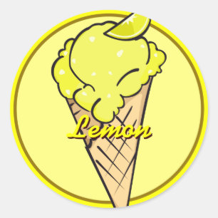 Redonda Lemon Icecream Pegatina