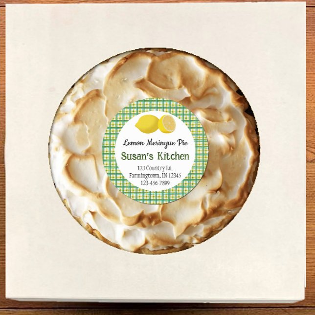 Redonda Lemon Meringue Pie Pegatina (Subido por el creador)