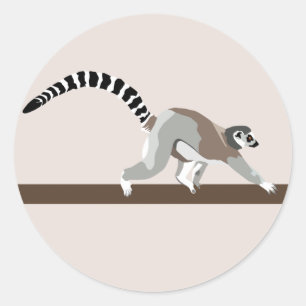 Redonda Lemur Pegatina