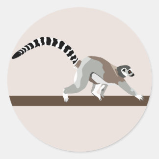 Redonda Lemur Pegatina