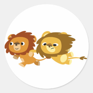 Redonda Leones Personalizados cortos en un Pegatina rápido