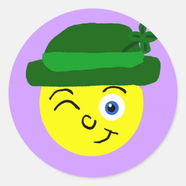 Redonda Leprechaun Pegatina (Anverso)