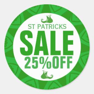 Redonda Leprechaun Shoe-St Patrick's Sale Pegatina