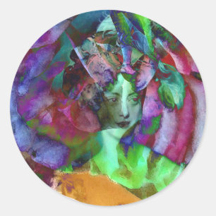 Redonda Les Charmeuses: Pegatina del retrato de