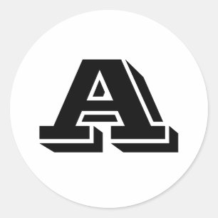 Redonda Letra mayúscula Un pequeño Pegatina redondo de Jan