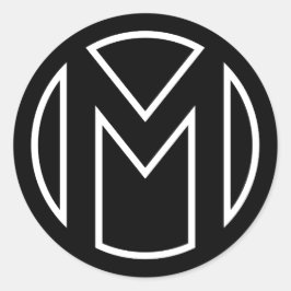 Redonda Letra negra de círculo Pegatina M