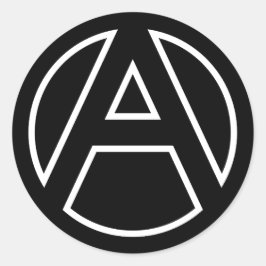 Redonda Letra negra del círculo Pegatina A