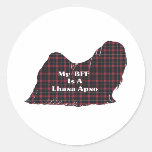 Redonda Lhasa Apso BFF Pegatina