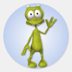 Redonda Lil' Alien Pegatina