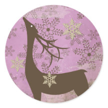Lilac Snowflakes y Pegatina de la Ronda de Cerveza