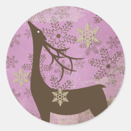 Redonda Lilac Snowflakes y Pegatina de la Ronda de Cerveza