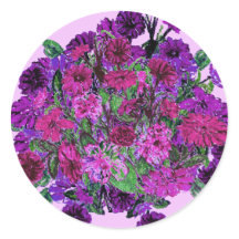 Lilac suave Girly con Pegatina de flores púrpura B