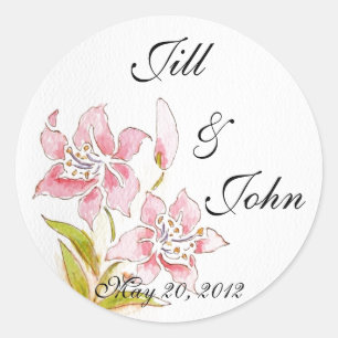 Redonda Lilly Save Date Boda Pegatina