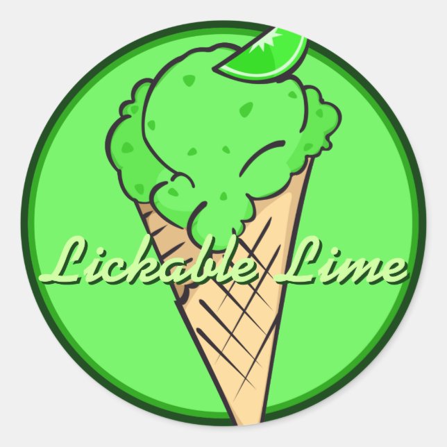 Redonda Lime Icecream Pegatina (Anverso)