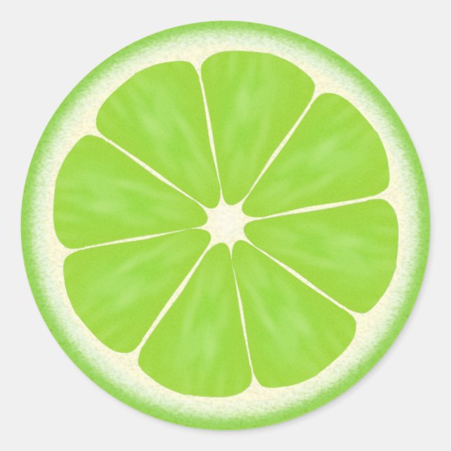 Redonda Lime slice diversión personalizado pegatina de com (Anverso)