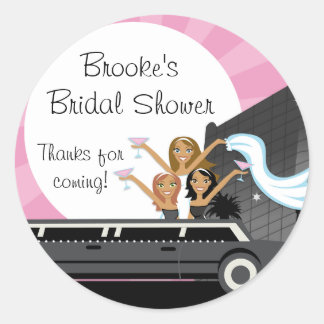 Redonda Limo Bridal Shower Pegatina