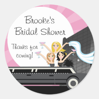 Redonda Limo Bridal Shower Pegatina